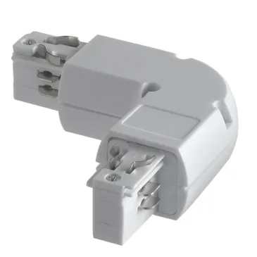 Connettore per binari guida a forma di elle bianco