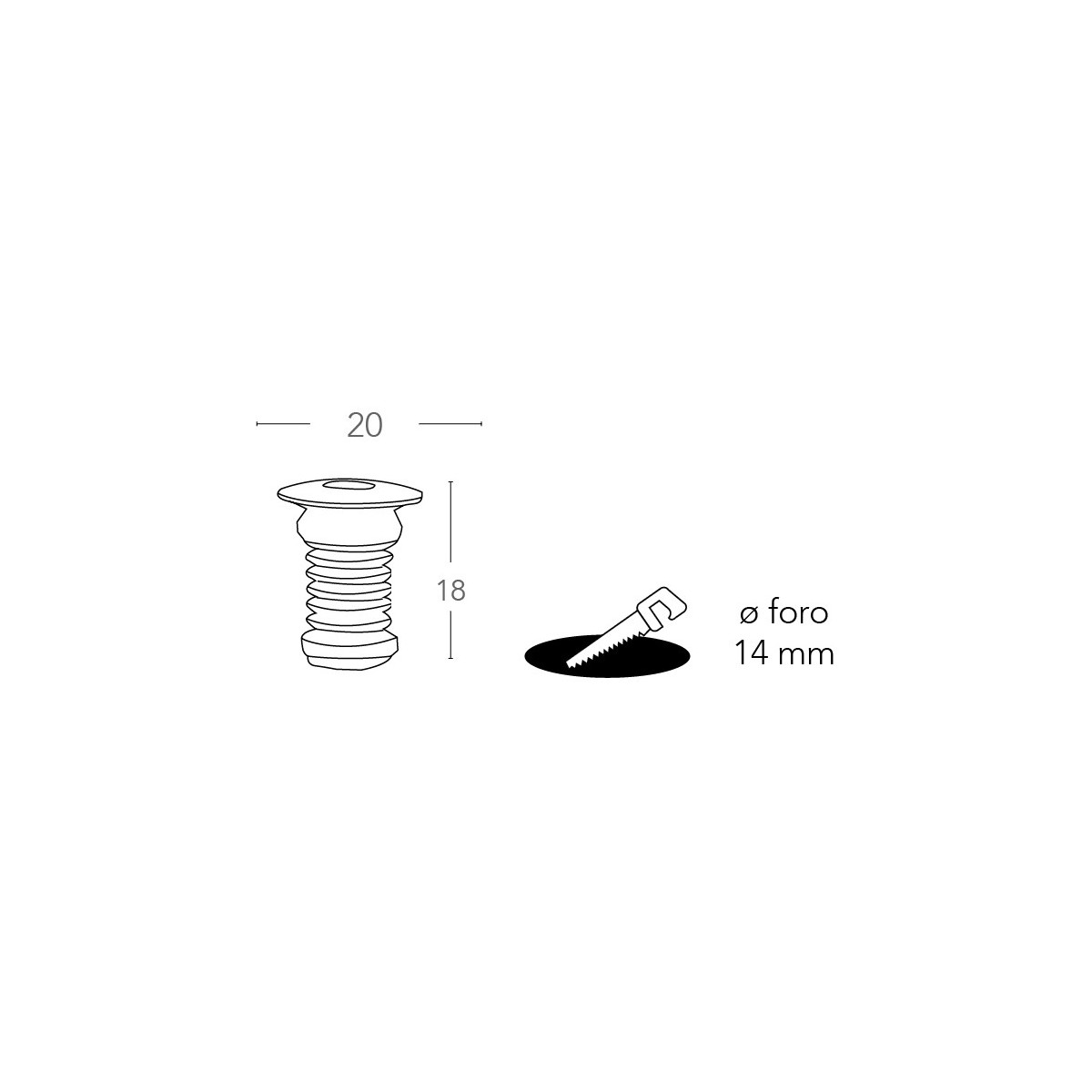 Faretto a incasso Bianco Led A+ 4000kelvin 0,2 watt