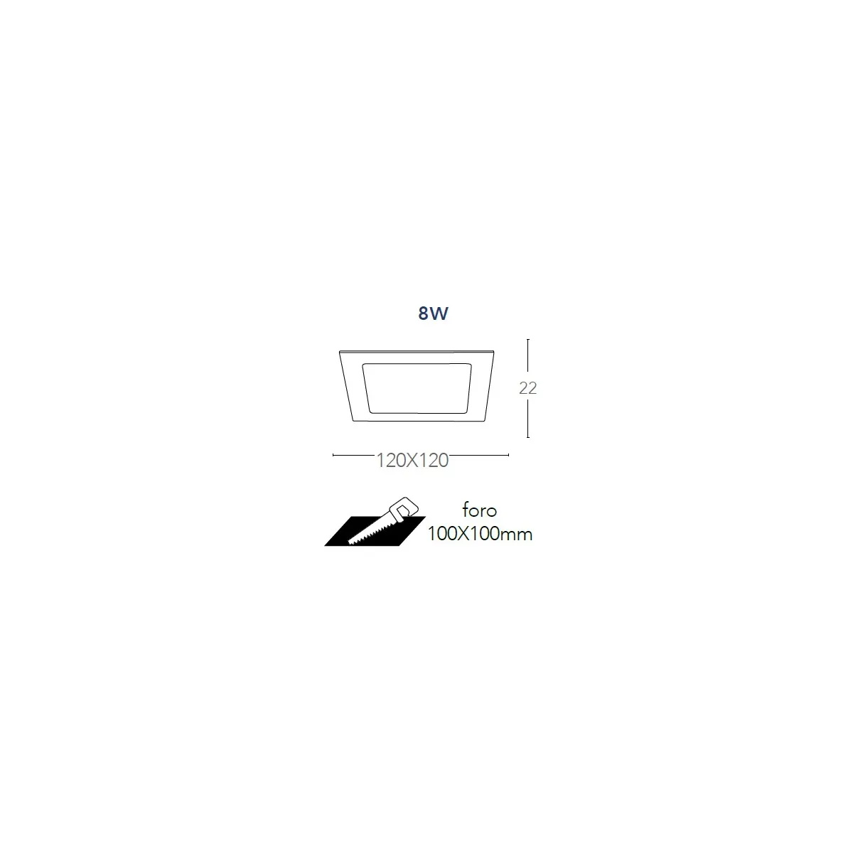 Faretto a incasso Flap Quadrato 12x12 cm in Alluminio...