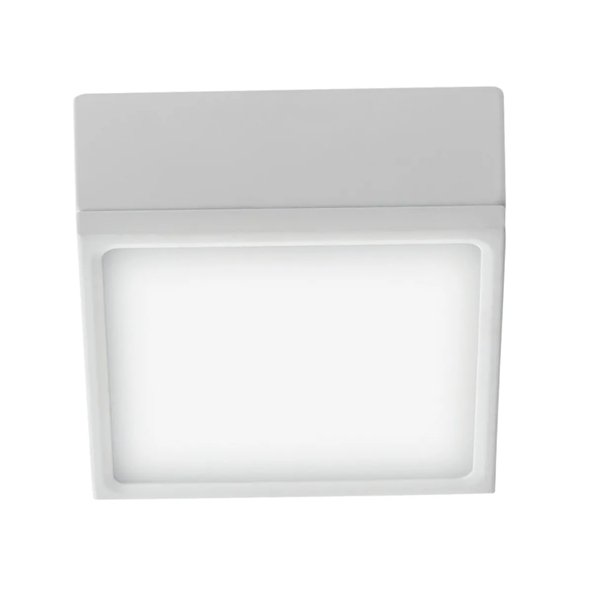 Quadratische Deckenleuchte, geprägtes weißes Aluminium, LED-Zwischendecke, 16 Watt, natürliches Licht