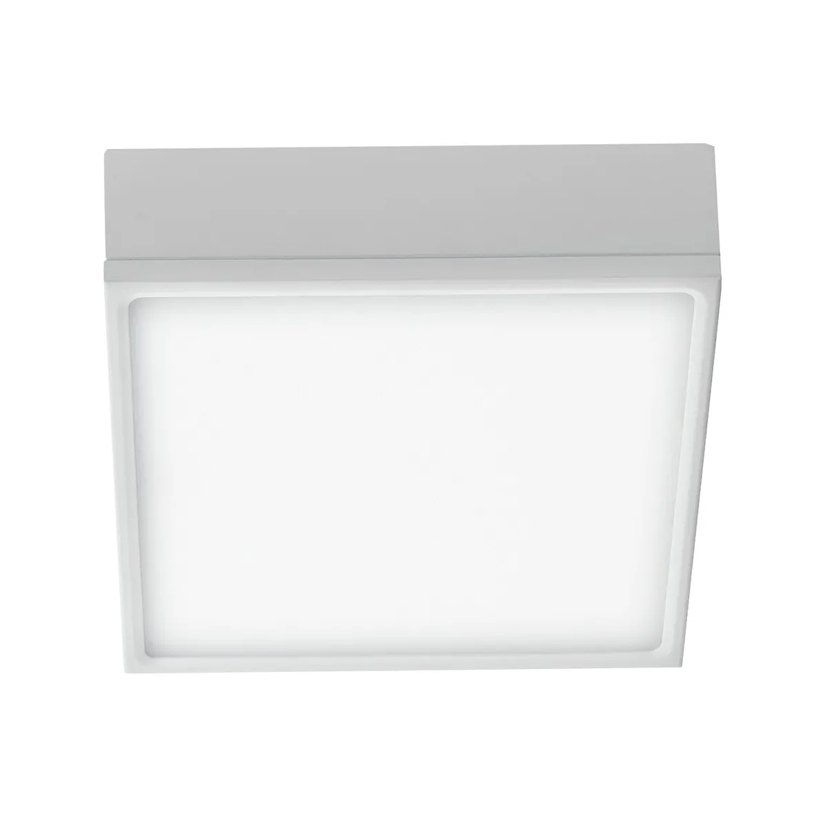 Quadratische, geprägte weiße Aluminium-Deckenleuchte, Einbauleuchte aus Gipskarton, LED, 22 Watt, natürliches Licht