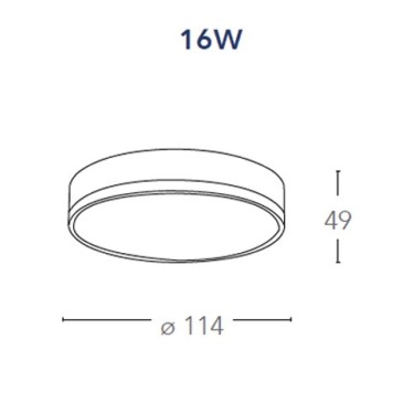 Plafoniera Tonda Alluminio Bianco Led 16 watt Luce Naturale
