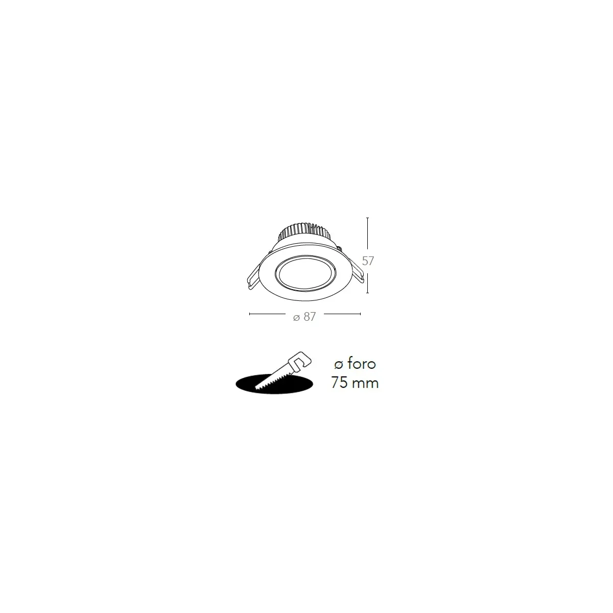 Faretto a Incasso Orione Tondo 8,7 cm in Alluminio Silver...