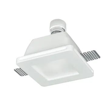 INC-SNOW-Q - Faretto Incasso Scomparsa Quadrato Gesso Verniciabile diffusore Vetro GU10