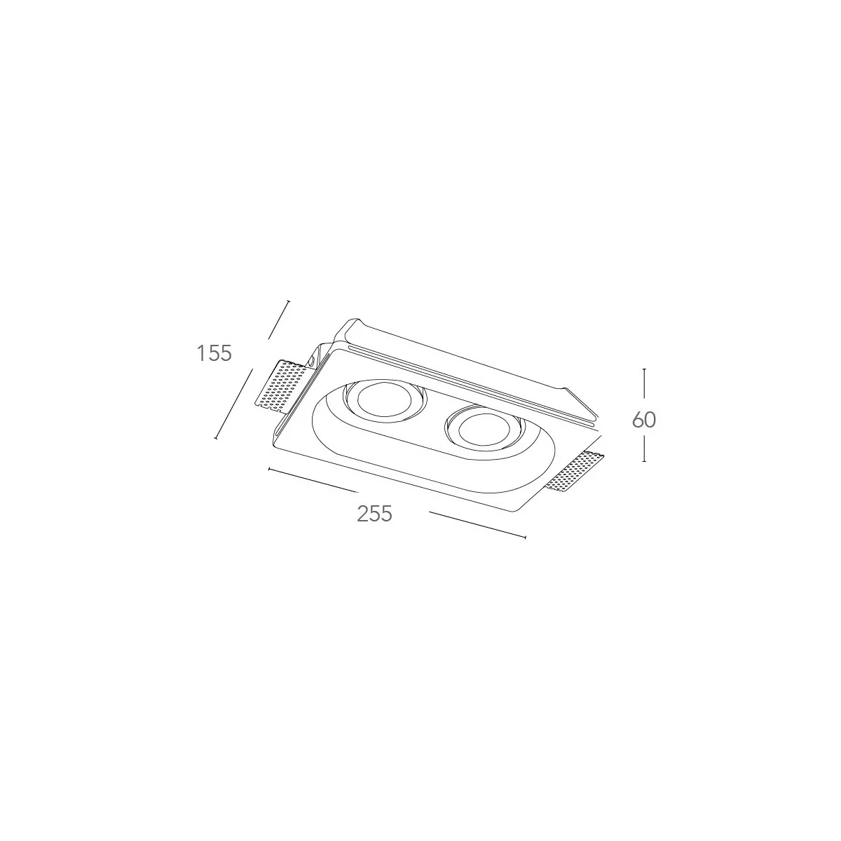 Faretto a Scomparsa Morgana in Gesso Verniciabile con 2 luci Orientabili FanEurope