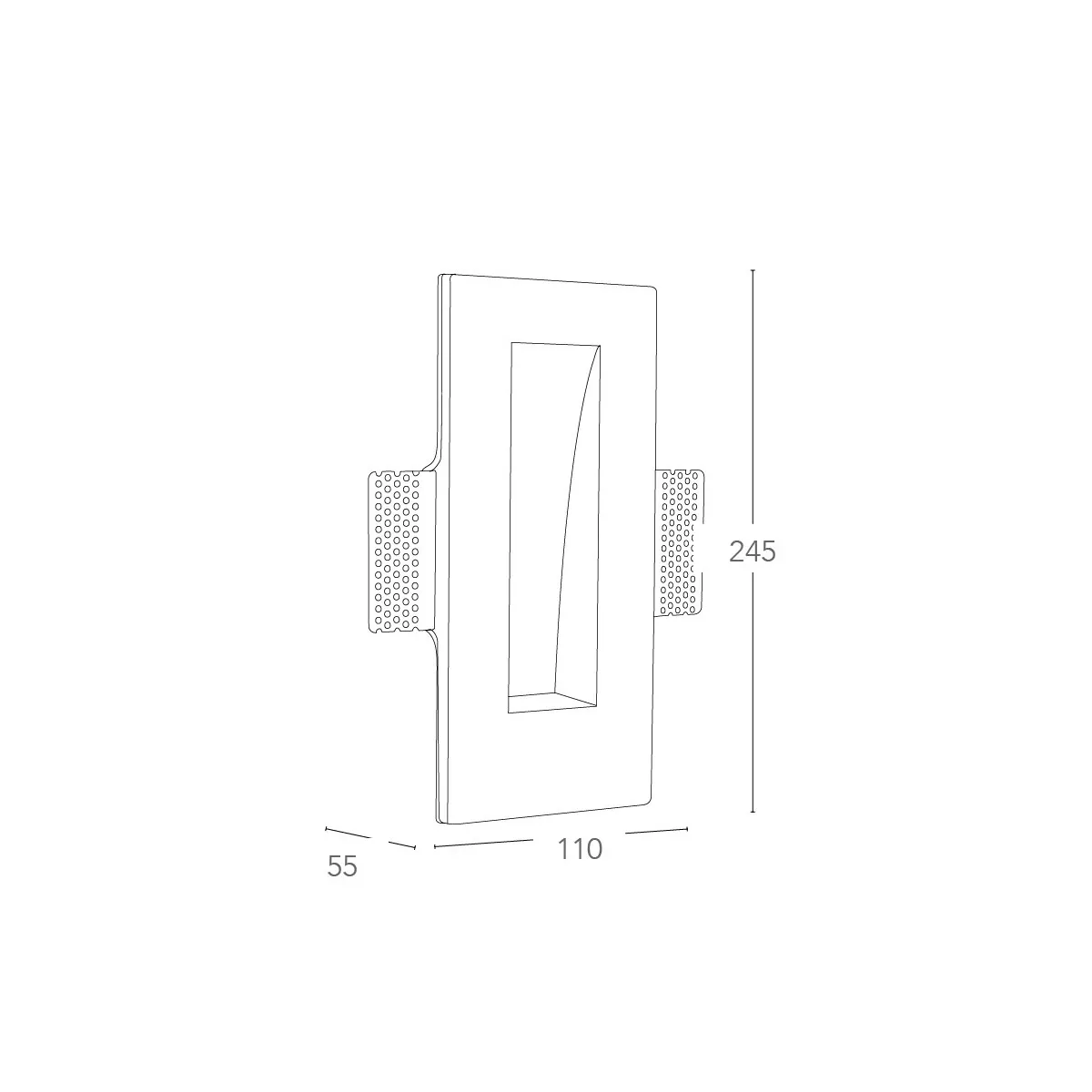 I-ARIEL-QL1 - Faretto Gesso Verniciabile Rettangolare...