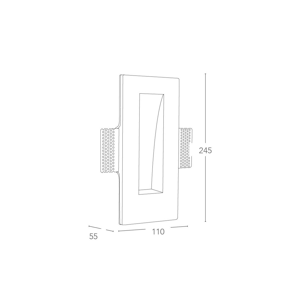 I-ARIEL-QL1 - Spotlight Paintable Rectangulaire...