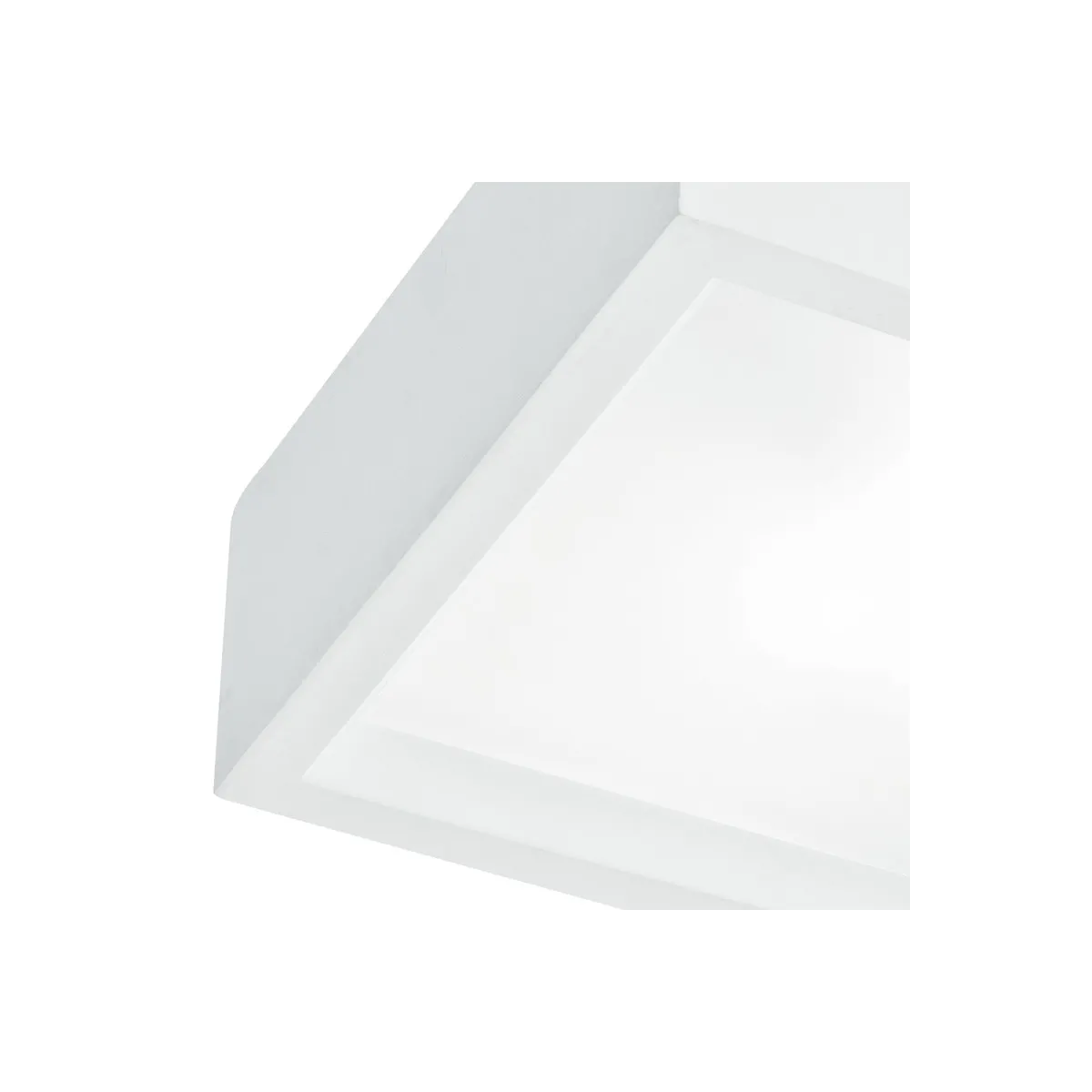 Struttura Quadrata in Gesso Verniciabile e Diffusore in Vetro Linea Gabriel