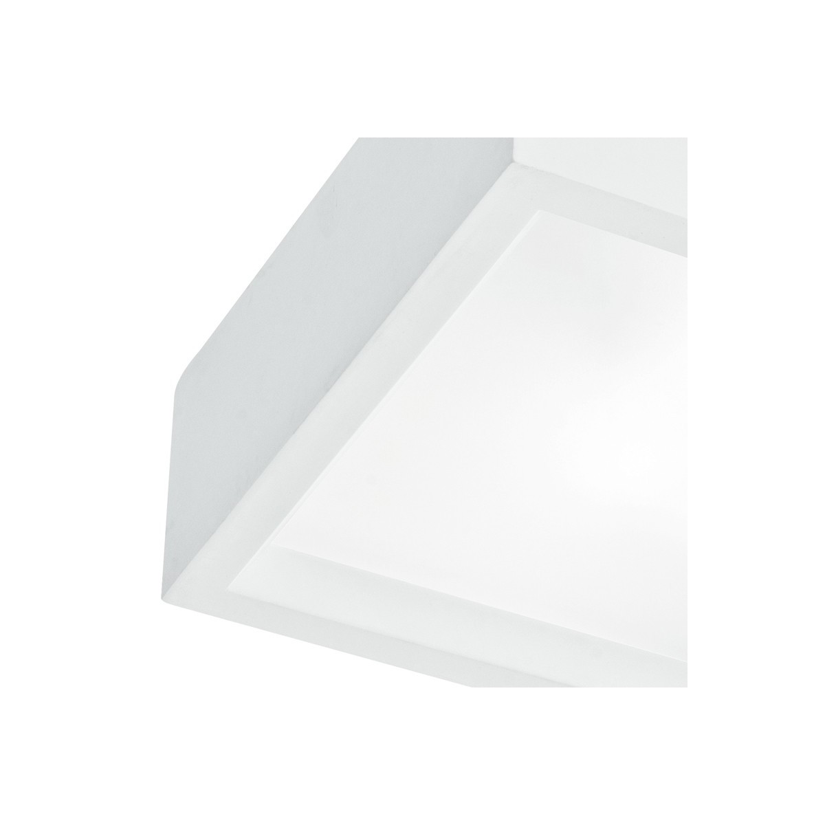Struttura Quadrata in Gesso Verniciabile e Diffusore in Vetro Linea Gabriel