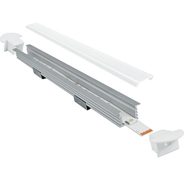 Profilo 1 m per Strip Led con Tappi 1,6x1,187 cm