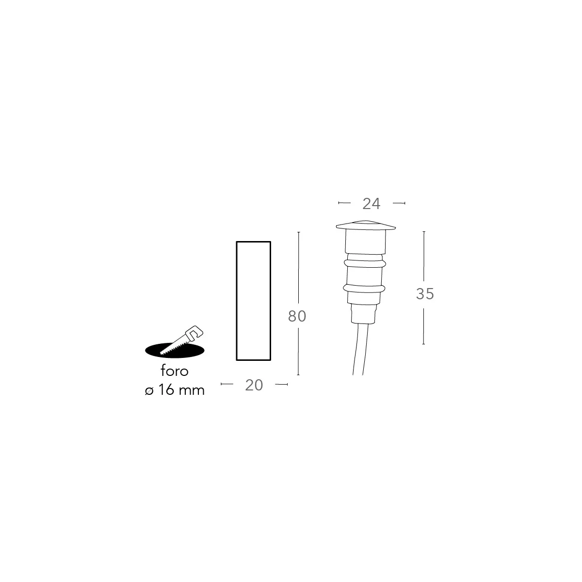 Calpestabile Nickel Led A+ 4000kelvin 1 watt