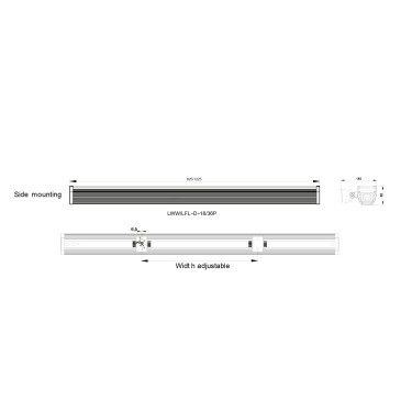 Projecteur LED Kelvin 36 watts chromé