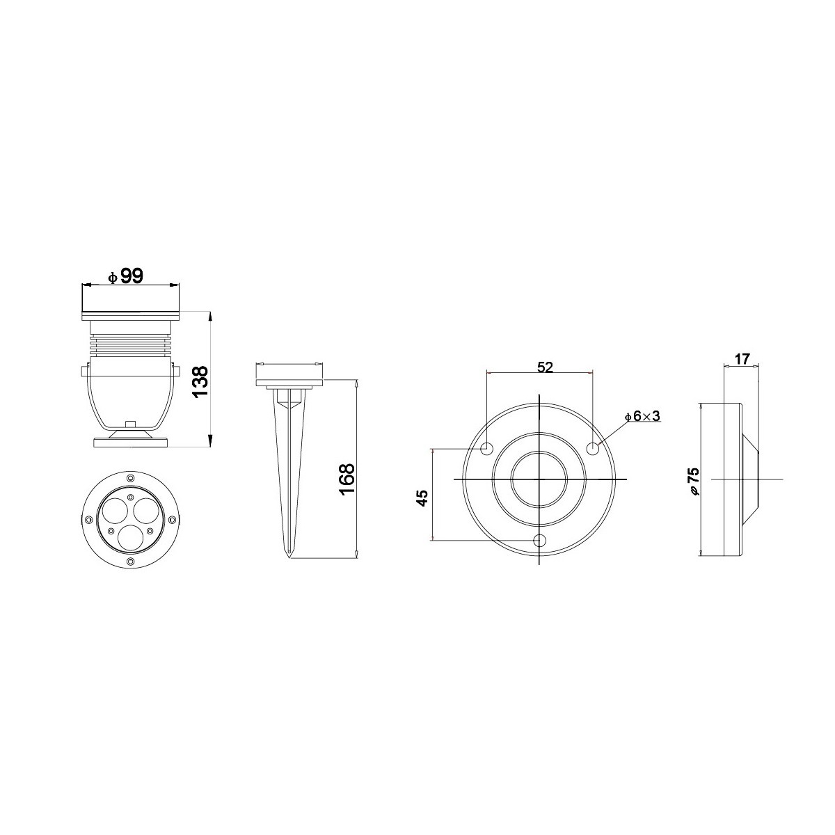 Faretto Giardino LED 9W con Picchetto IP65 | Mondialshop