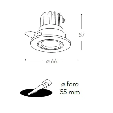 Faretto a Incasso Polaris Tondo 6,6 cm in Alluminio Silver Orientabile Led FanEurope