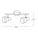 Plafoniera cromata a due luci led dalla forma semplice 10 watt 4000 kelvin