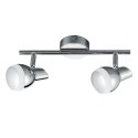 Plafoniera cromata a due luci led dalla forma semplice 10 watt 4000 kelvin