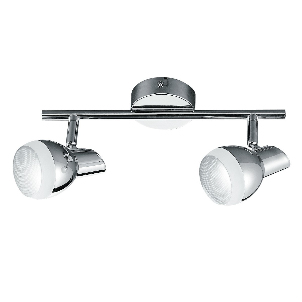 Plafoniera cromata a due luci led dalla forma semplice 10 watt 4000 kelvin