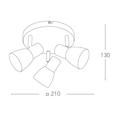 SPOT-MITO-PL3 - Plafoniera dalla forma tonda a tre luci di colore nickel 40 watt E14