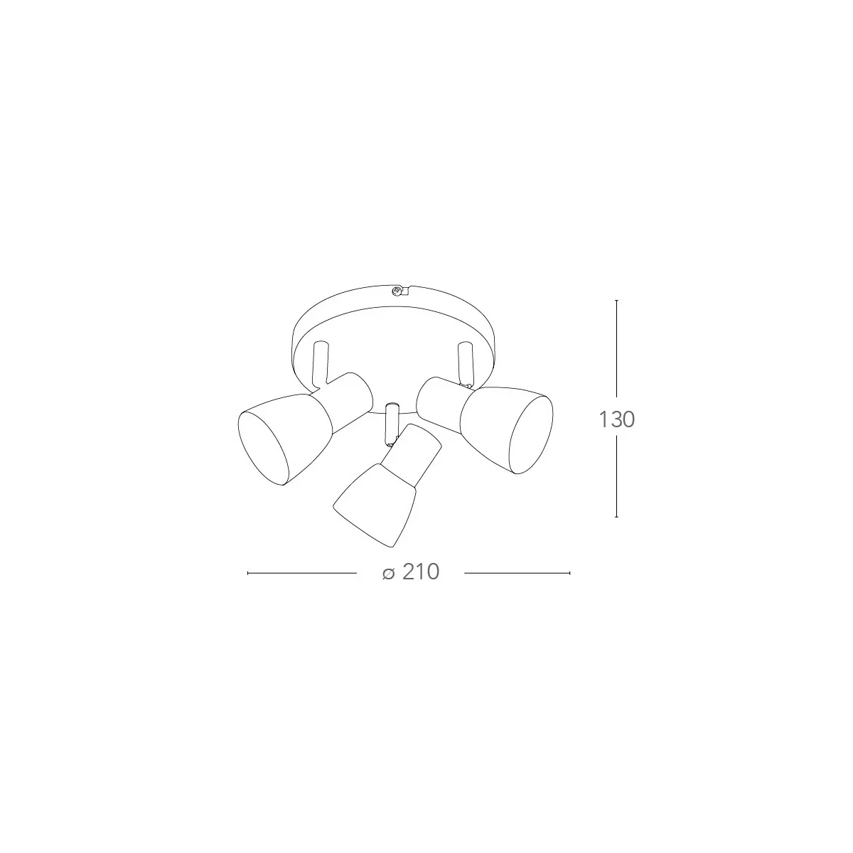 SPOT-MITO-PL3 - Plafoniera dalla forma tonda a tre luci di colore nickel 40 watt E14