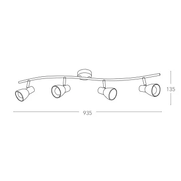 SPOT-MITO-S4 - Plafoniera elegante di colore nickel a quattro luci 40 watt E14