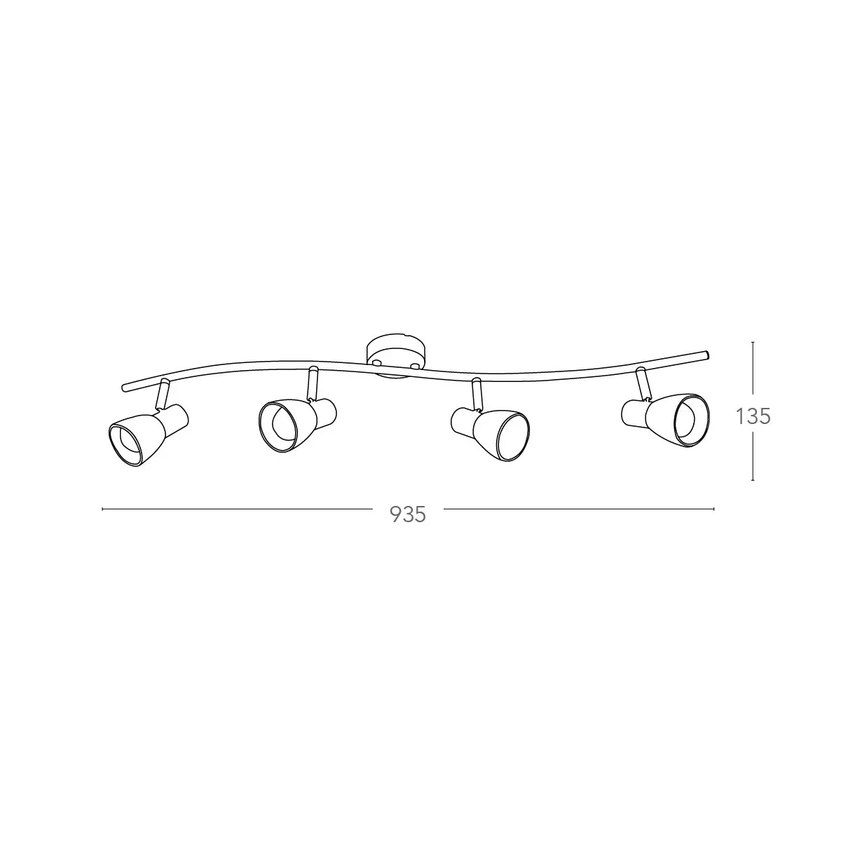 SPOT-MITO-S4 - Plafoniera elegante di colore nickel a quattro luci 40 watt E14