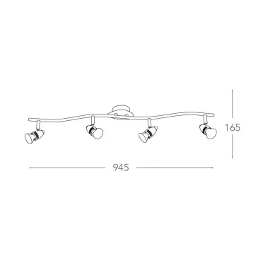 SPOT-SUNNY-4 - Élégant plafonnier suspendu à quatre lumières 42 watts 2800 kelvin GU10