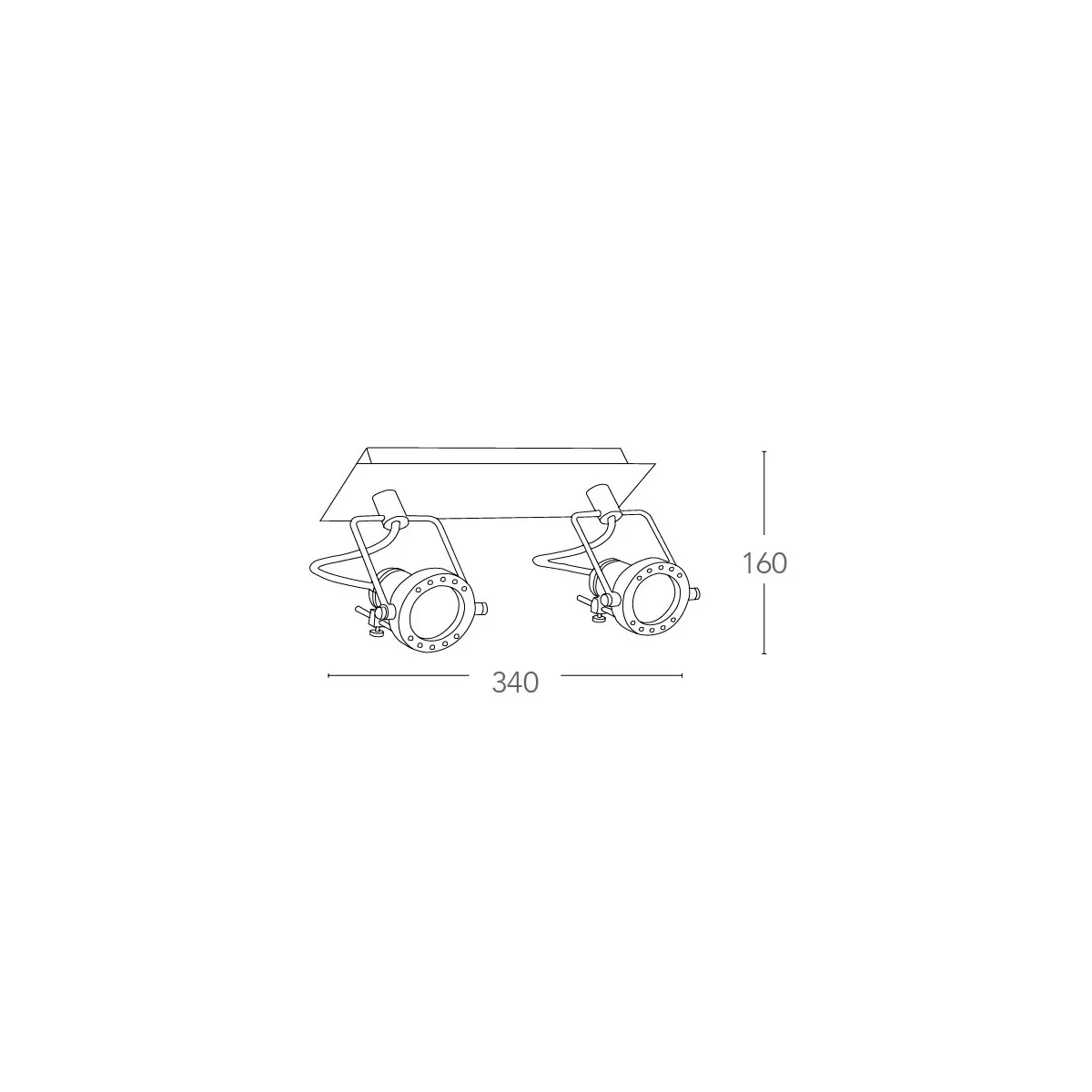 SPOT-TECHNO-2 - Applique a due luci cromata dalla forma...