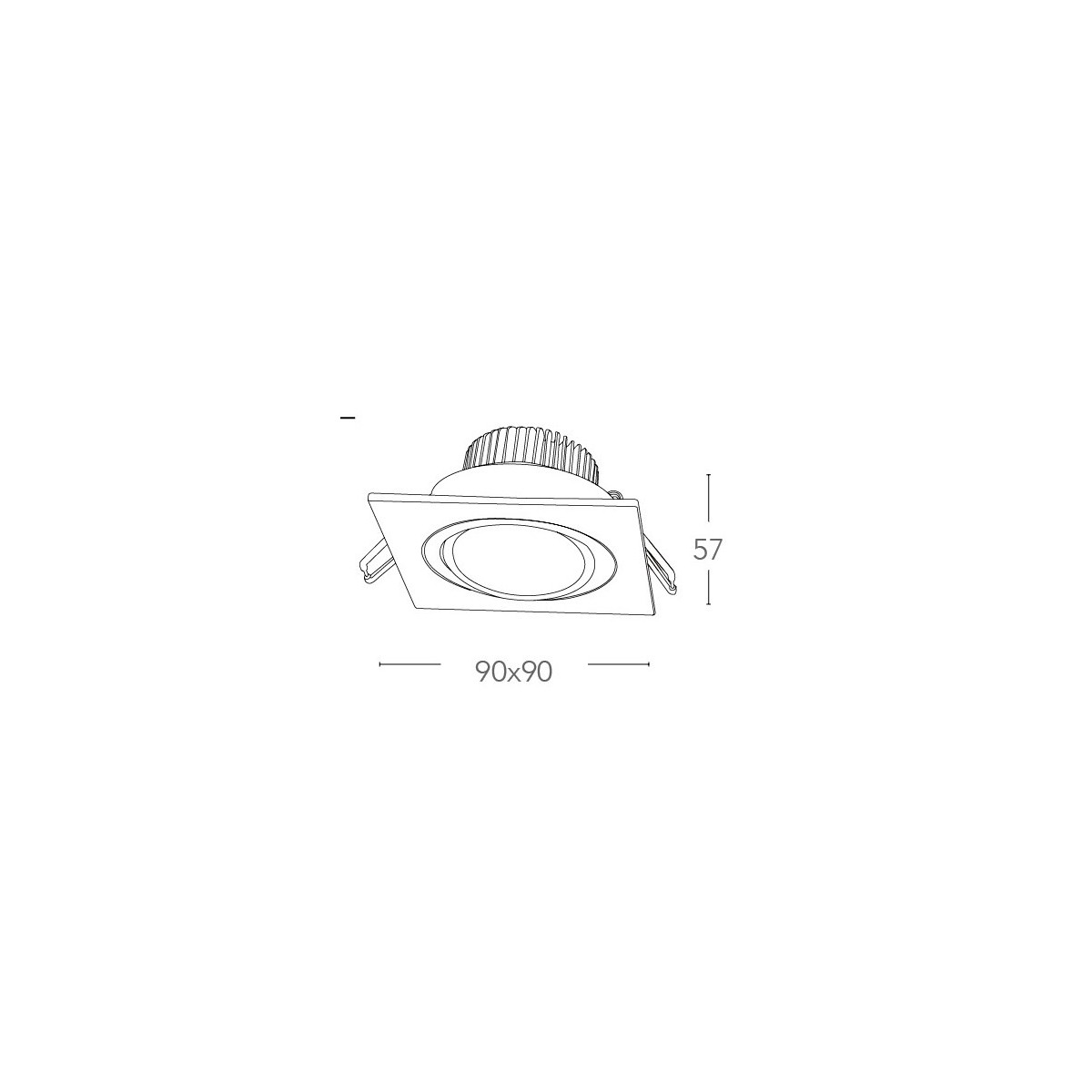 Spot encastrable carré Orione 9x9 cm en aluminium argenté...
