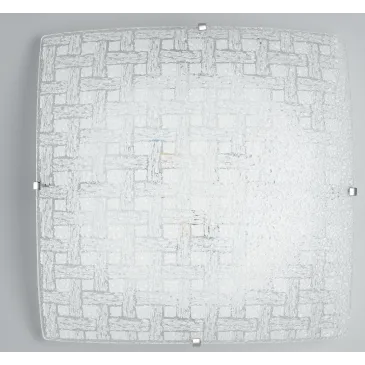 I-PAMELA/PL40 - Plafoniera Vetro Diamantato Intreccio Quadrata Lampada Led 24 watt Luce Naturale