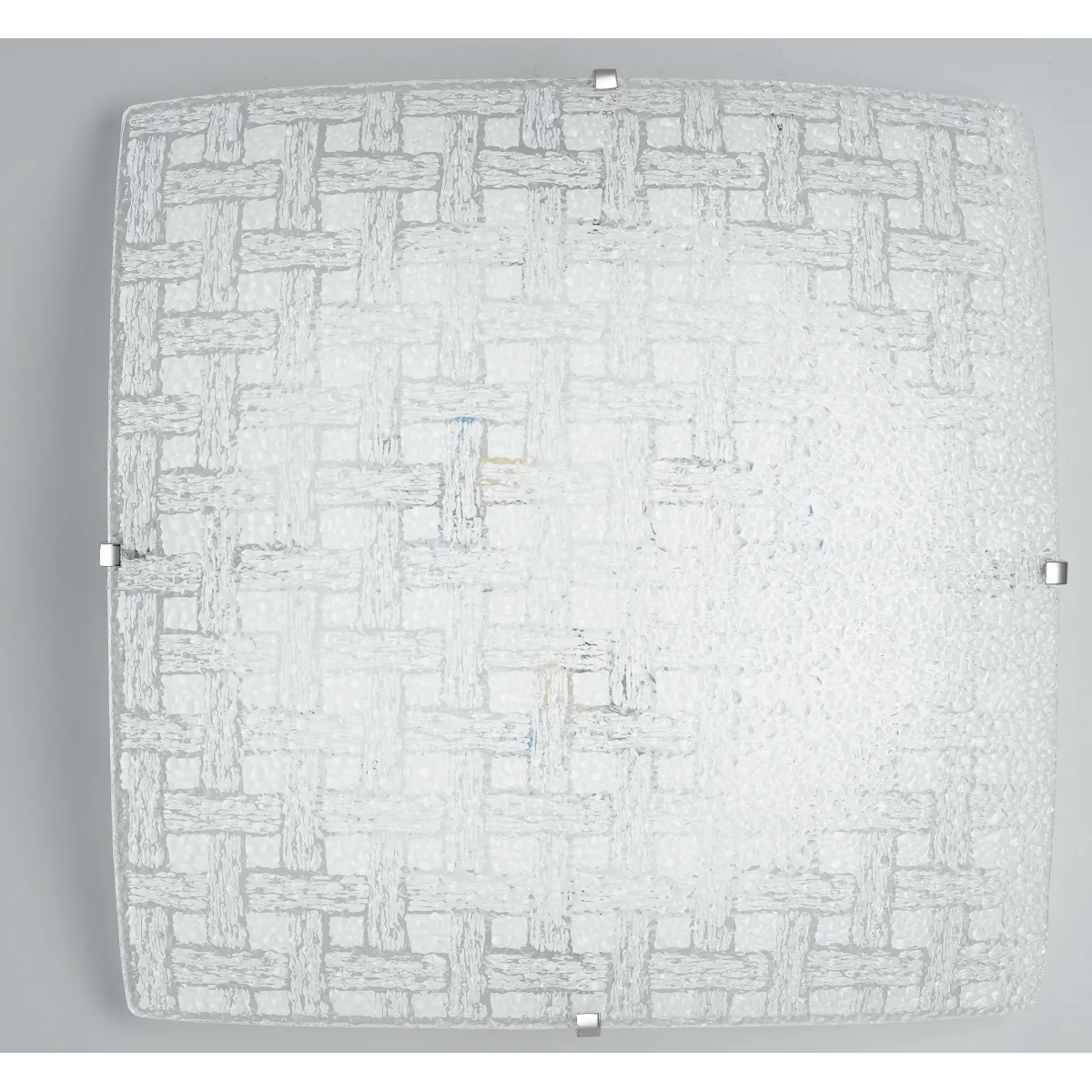 I-PAMELA/PL40 - Plafoniera Vetro Diamantato Intreccio Quadrata Lampada Led 24 watt Luce Naturale