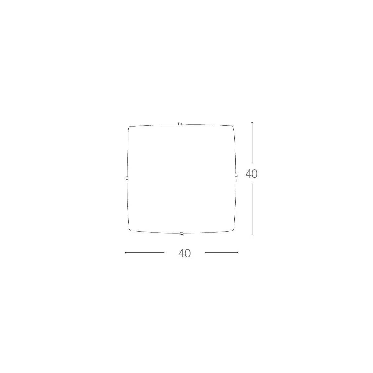 Plafoniera Pamela Quadrata 40x40 cm in Vetro Diamantato con Decoro a Quadri FanEurope