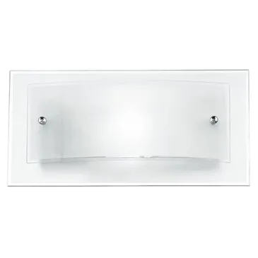 I-061228-3 - Applique Moderna Quadrata Doppio Vetro Bianco Satinato Bordo Trasparente Lampada da Parete E27