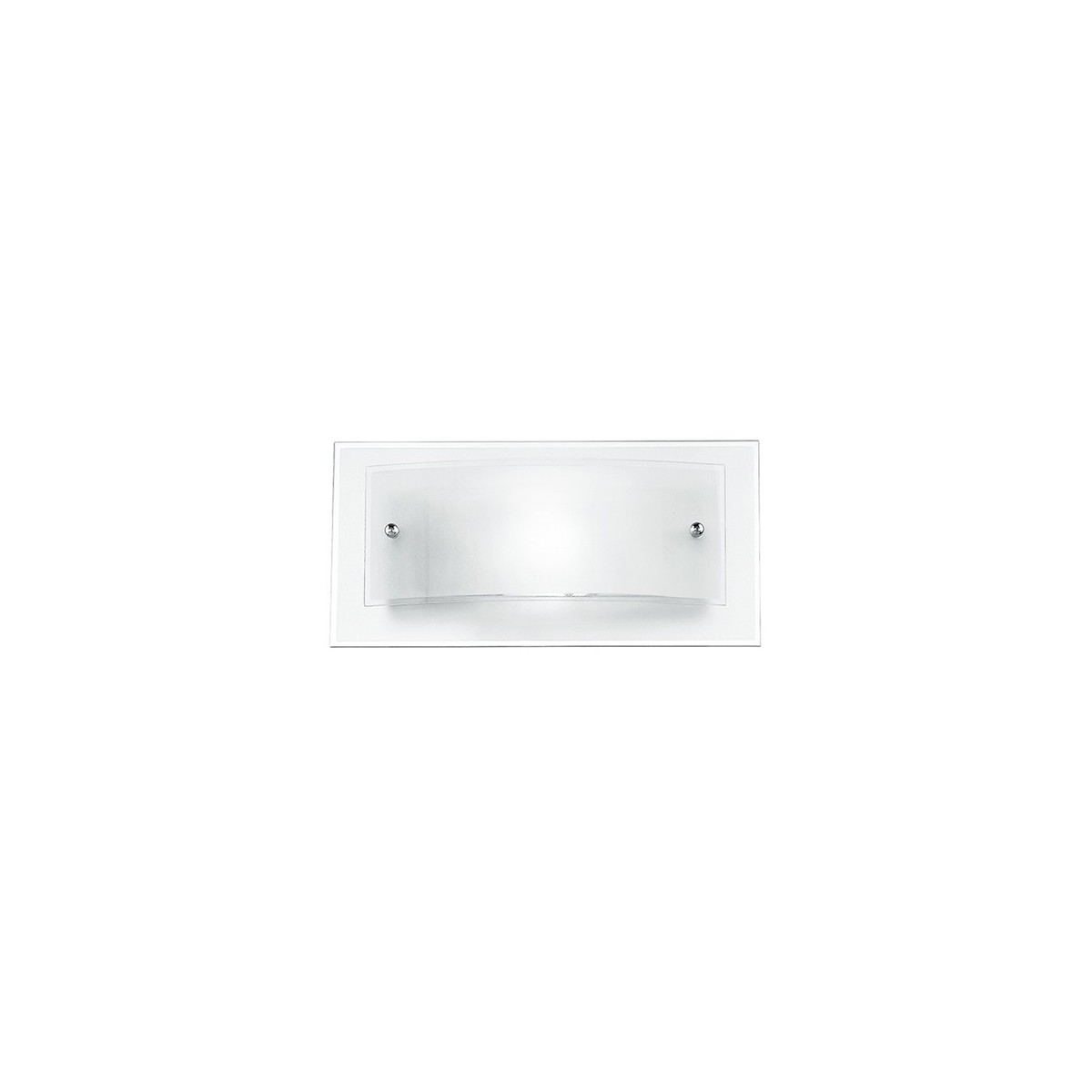 I-061228-3 - Applique Moderna Quadrata Doppio Vetro Bianco Satinato Bordo Trasparente Lampada da Parete E27