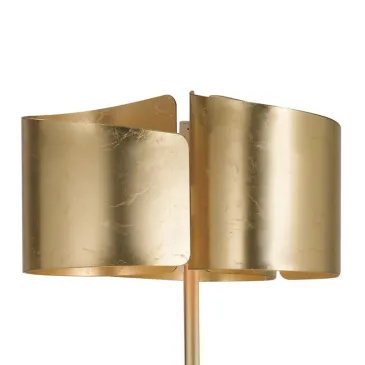 Diffuseurs en verre doré avec feuille pliée 3 lumières