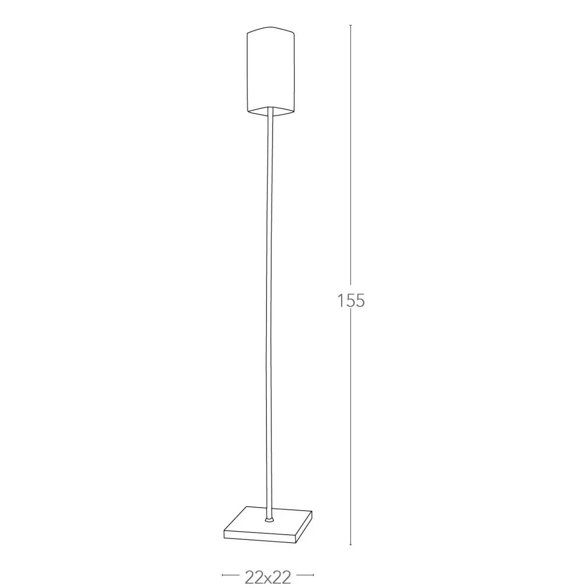 Lampe carrée avec lampadaire en métal et abat-jour carré...