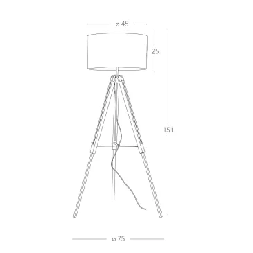 Stehlampe Tripod Kirschholz...