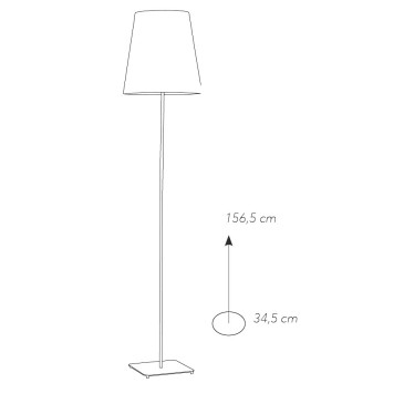 I-ELVIS-PT NER - Piantana Minimal Nera Paralume Tessuto Metallo Lampada da Terra Moderna E27
