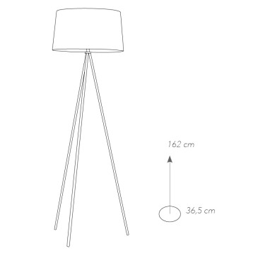 I-MARILYN-PT BCO - Lampadaire Tripode Abat-jour Métal Blanc Tissu Lampadaire Moderne E27