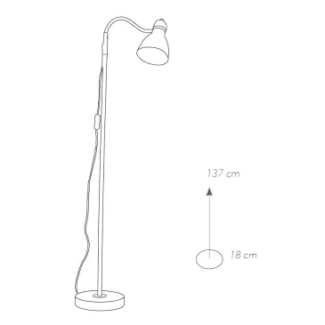 Lampadaire People en métal blanc avec diffuseur réglable FanEurope