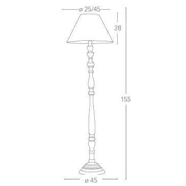 Lampadaire en bois H155 cm