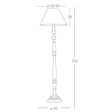 Lampada da Terra Boutique Piantana in Legno con Paralume in Tessuto Beige FanEurope