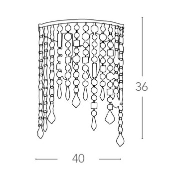 Plafoniera in Metallo con Cristalli K9 Pendenti Linea Breeze FanEurope