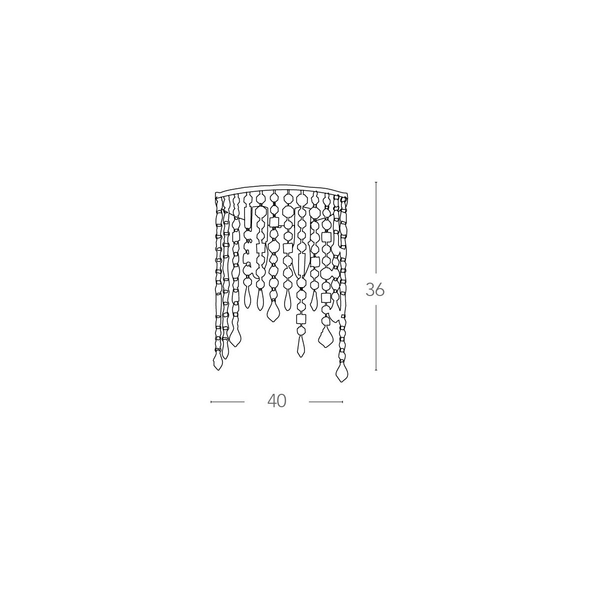 Plafoniera in Metallo con Cristalli K9 Pendenti Linea Breeze FanEurope