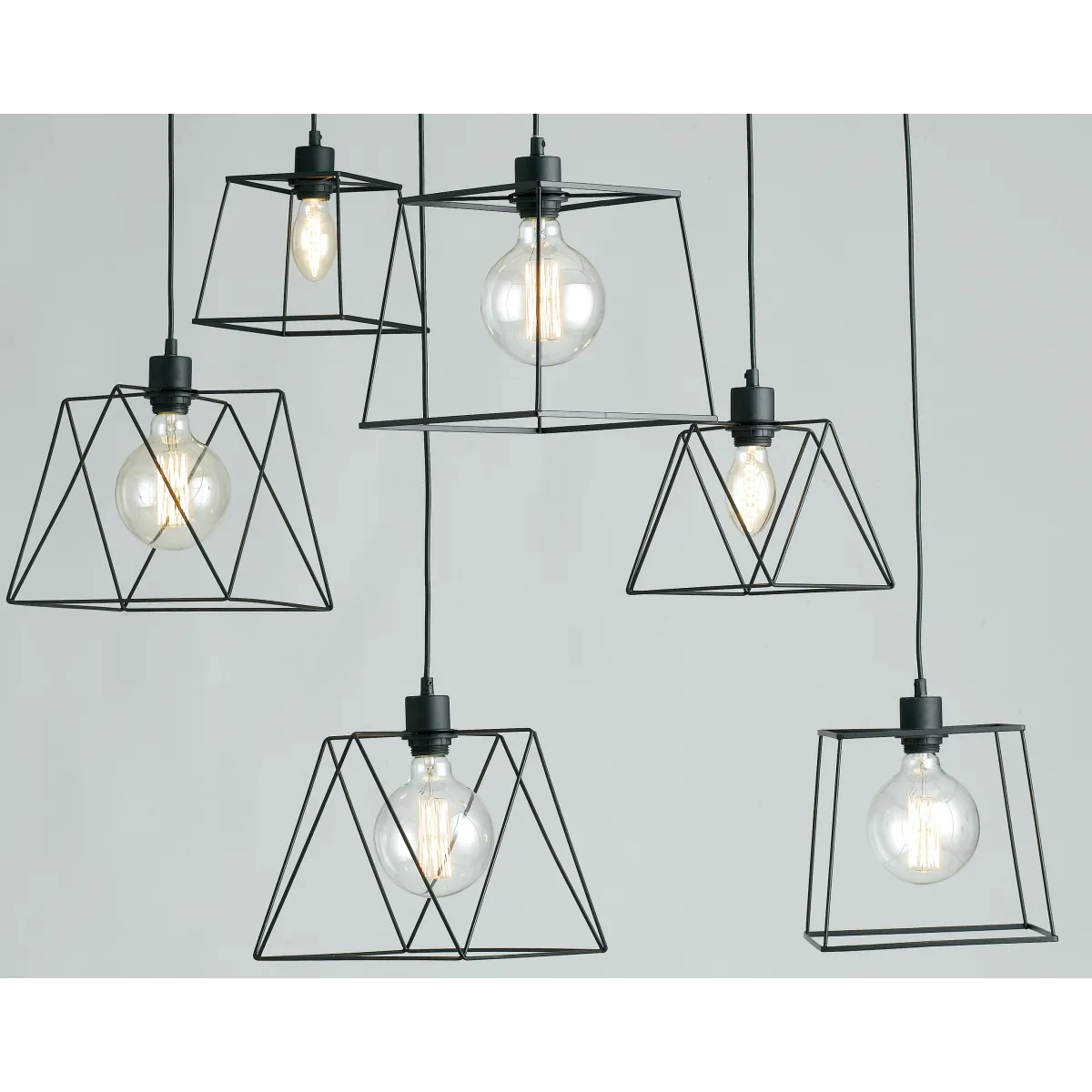 Paralumi a Gabbia in Metallo Nero Decori DIversi Linea...