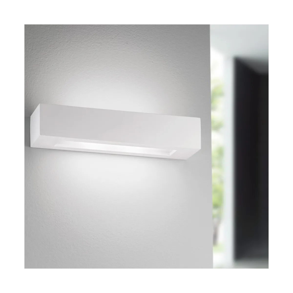 I-CANDIDA-AP - Applique Doppia Diffusione di Luce Rettangolare Gesso Verniciabile E14