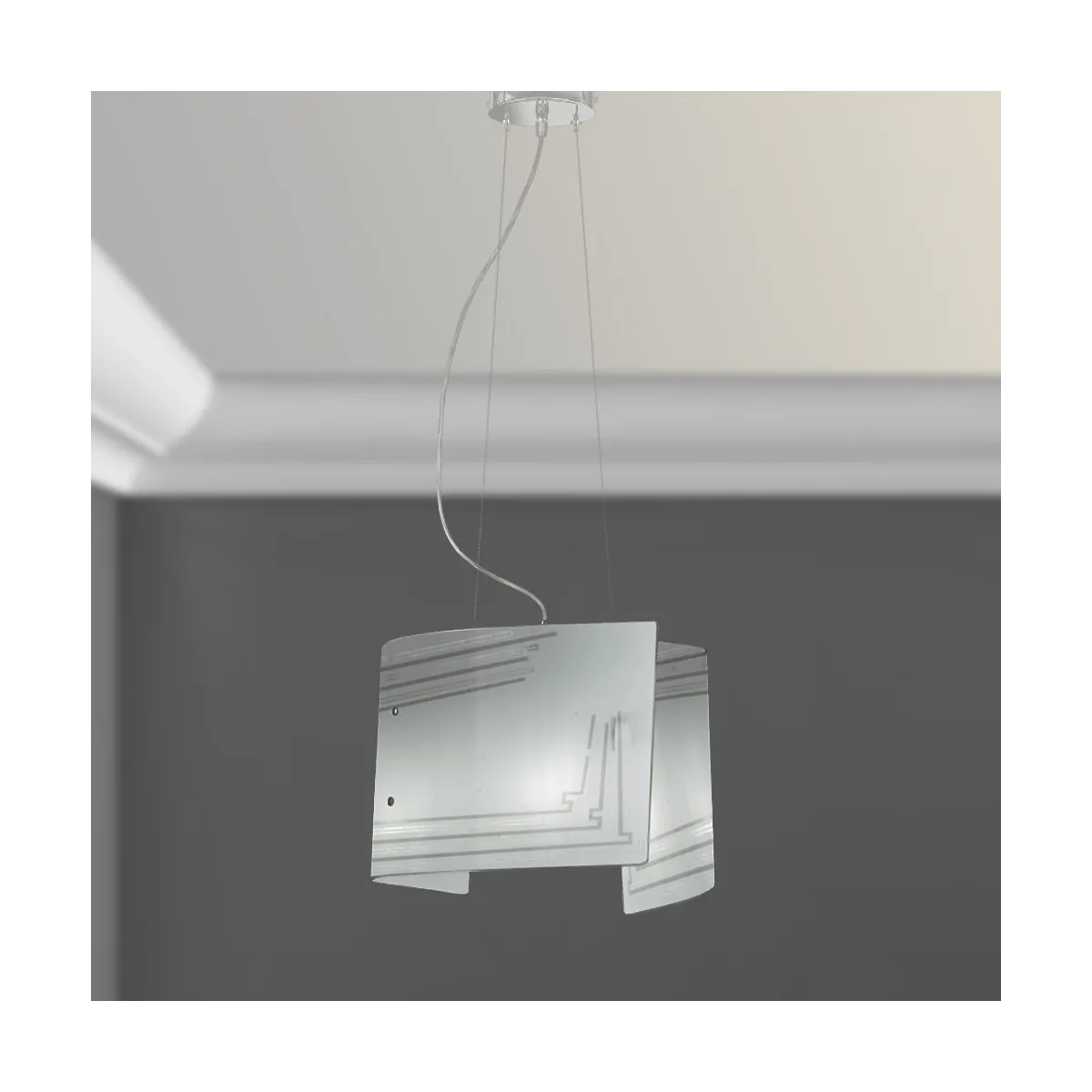 I-CONCEPT/S45 - Lampadario Sospensione Decoro Glitterato Vetro Interno Moderno E27