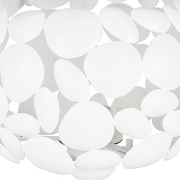 I-DIONISO-L-BCO - Abat-jour avec décoration de type pierre en métal blanc