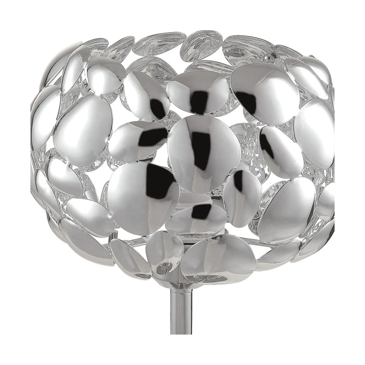 Lampada da tavolo 60W E27 diametro 22cm cromo GRAPE. Moderno punto luce con struttura in metallo a forma di sassi