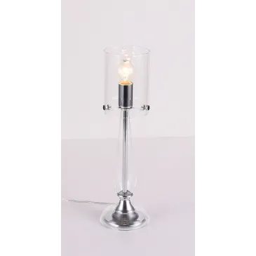 I-AURORA-L1 TR - Lampada da Tavolo Trasparente Vetro Finiture Cromate Moderna E14