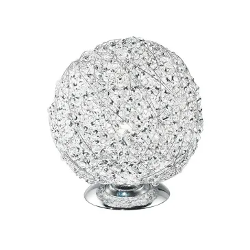 I-ASTRA / L - Lampe de table sphérique entrelacement de fils en aluminium, lampe de table moderne en cristaux E27
